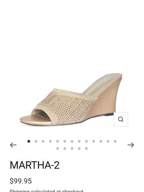 Lauren Lorraine MARTHA-2 Women's Gold Wedge Slide